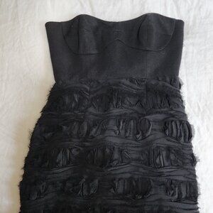 Cynthia Steffe Black Rosette Strapless Cocktail Dress